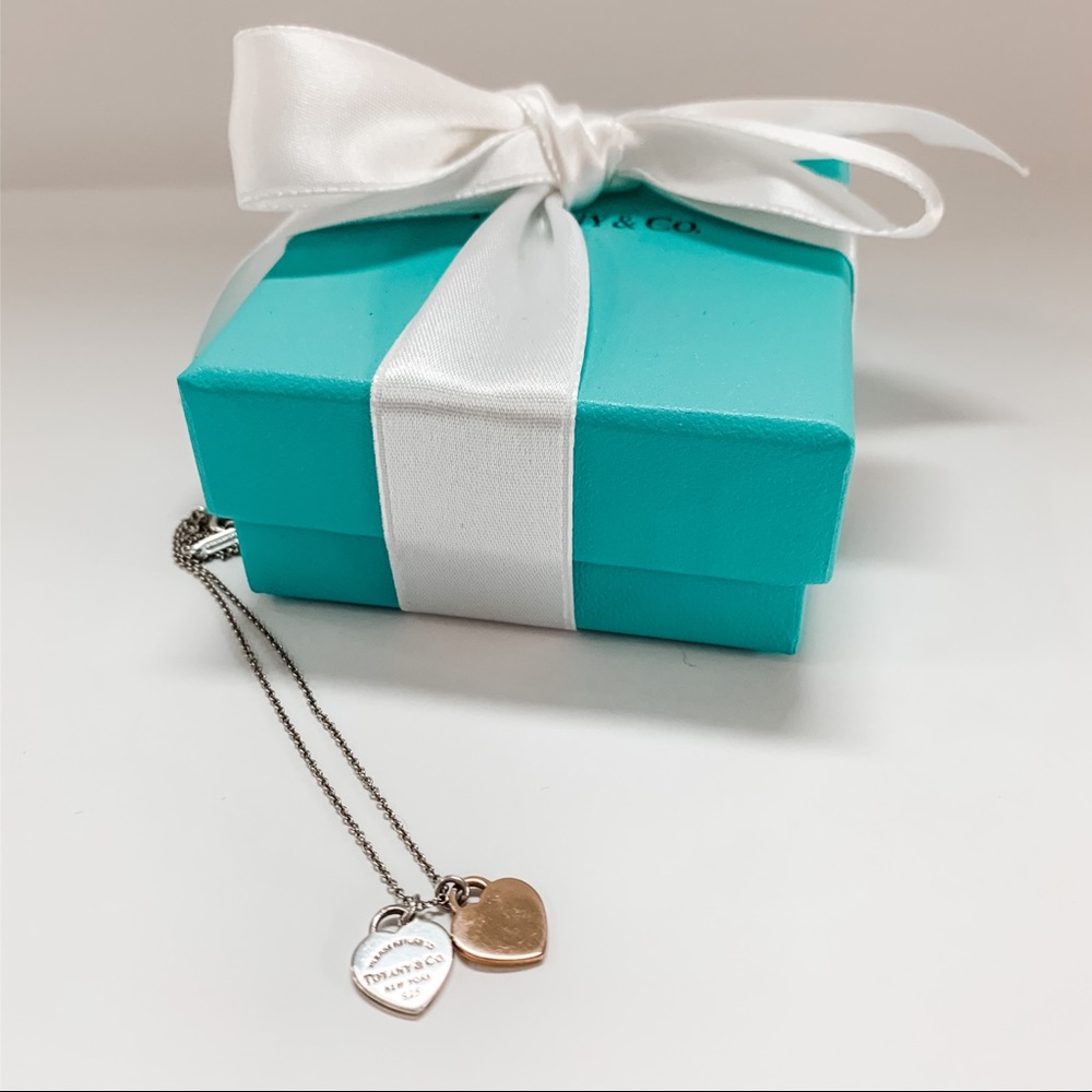 Tiffany & Co Heart Necklace in Silver & Rose Gold